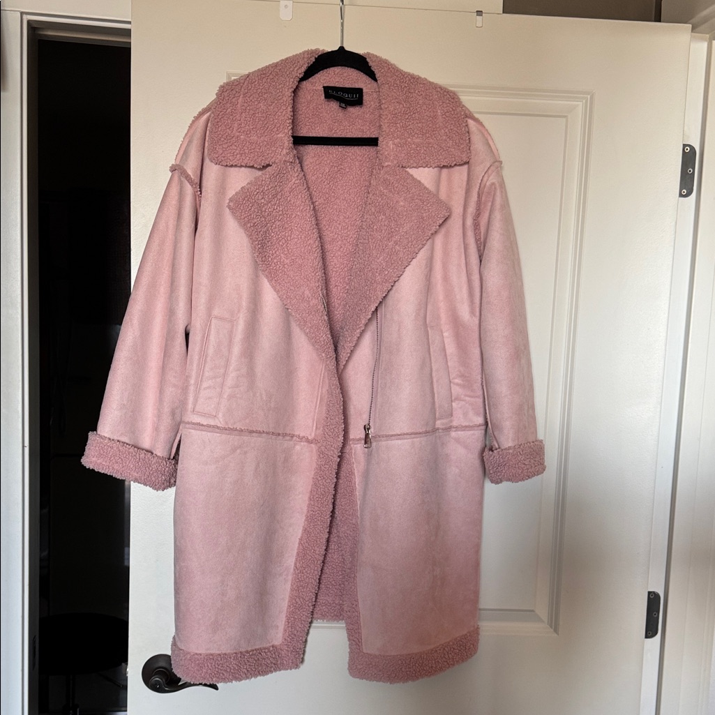 Eloquii Blush Teddy Pink Jacket Sz 14/16 Euc